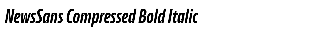 NewsSans Compressed Bold Italic
